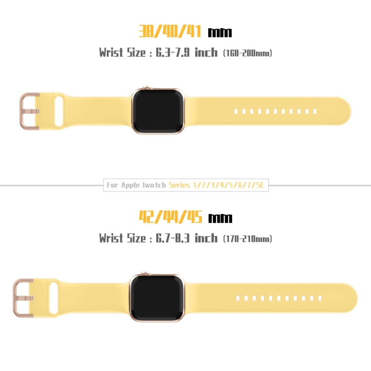 For Apple Watch Series 3 38mm Pin Buckle Silicone Watch Band(Yellow) - free shipping - PMC TechLife - Order now!