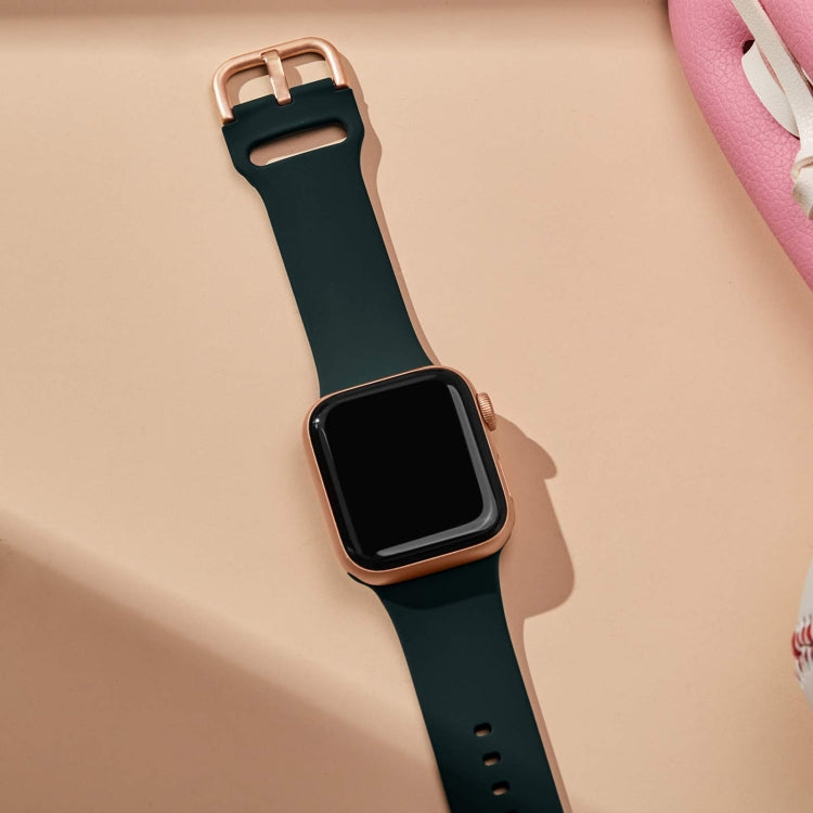 For Apple Watch Series 2 42mm Pin Buckle Silicone Watch Band(Dark Green) - free shipping - PMC TechLife - Order now!