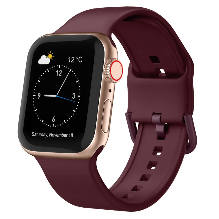 For Apple Watch 42mm Pin Buckle Silicone Watch Band(Wine Red) - free shipping - PMC TechLife - Order now!