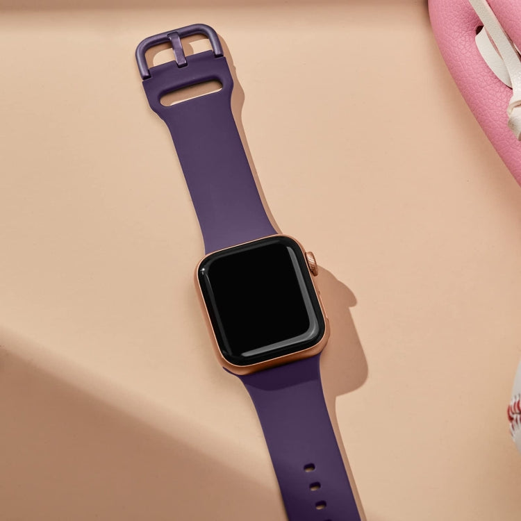 For Apple Watch 38mm Pin Buckle Silicone Watch Band(Dark Purple) - free shipping - PMC TechLife - Order now!