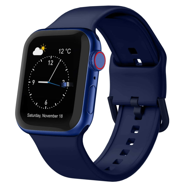 For Apple Watch 38mm Pin Buckle Silicone Watch Band(Midnight Blue) - free shipping - PMC TechLife - Order now!
