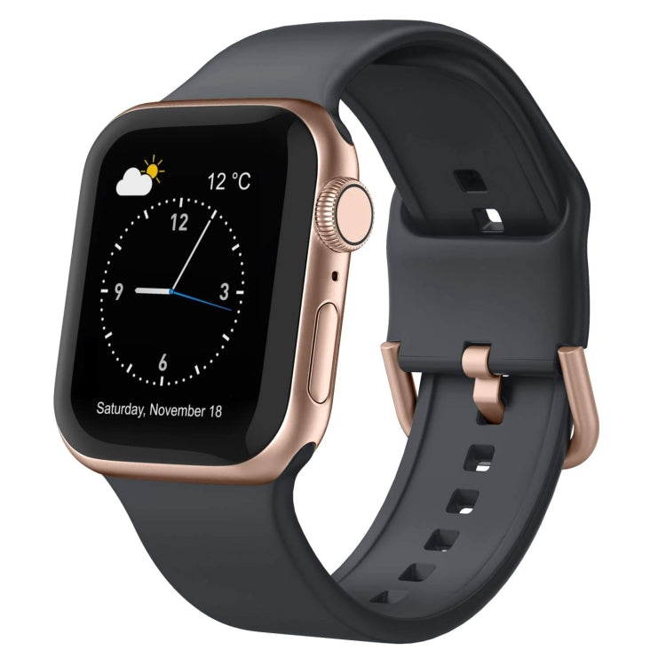 For Apple Watch Series 9 41mm Pin Buckle Silicone Watch Band(Dark Grey) - free shipping - PMC TechLife - Order now!