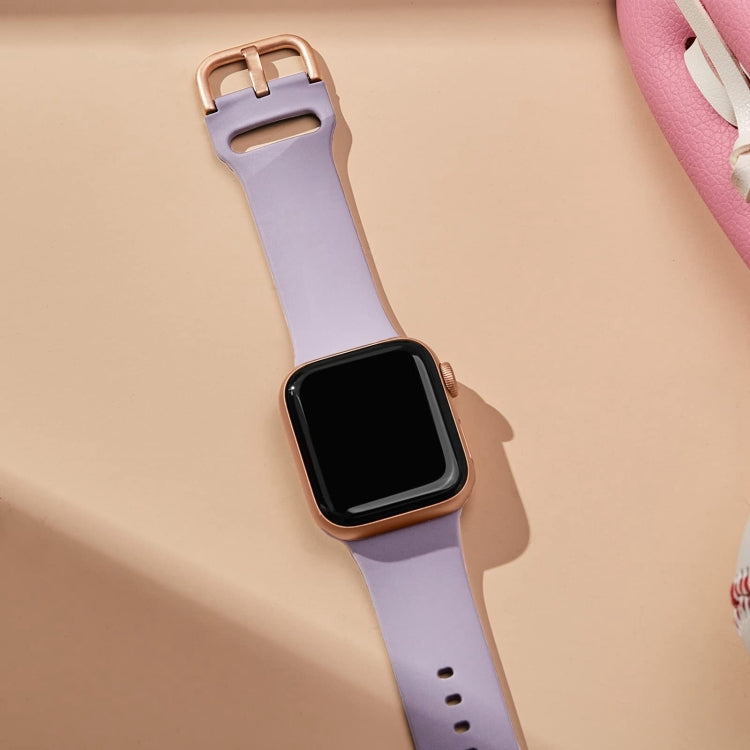 For Apple Watch SE 2023 40mm Pin Buckle Silicone Watch Band(Baby Purple) - free shipping - PMC TechLife - Order now!