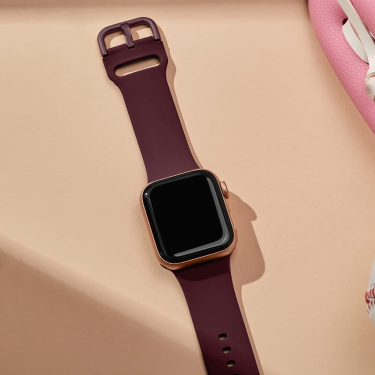 For Apple Watch SE 2023 40mm Pin Buckle Silicone Watch Band(Wine Red) - free shipping - PMC TechLife - Order now!
