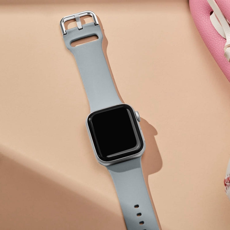 For Apple Watch SE 2023 40mm Pin Buckle Silicone Watch Band(Light Grey) - free shipping - PMC TechLife - Order now!