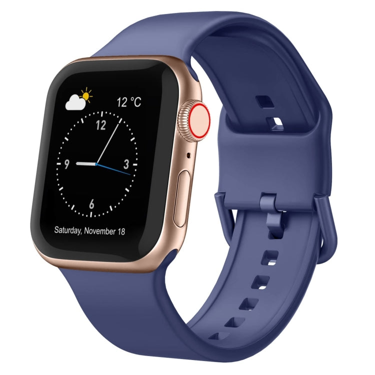 For Apple Watch SE 2023 40mm Pin Buckle Silicone Watch Band(Violet Gray) - Watch Bands by PMC TechLife | Online Shopping South Africa | PMC TechLife