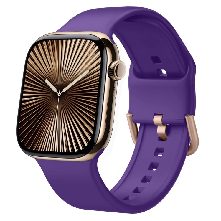 For Apple Watch Series 10 46mm Pin Buckle Silicone Watch Band(Purple) - free shipping - PMC TechLife - Order now!