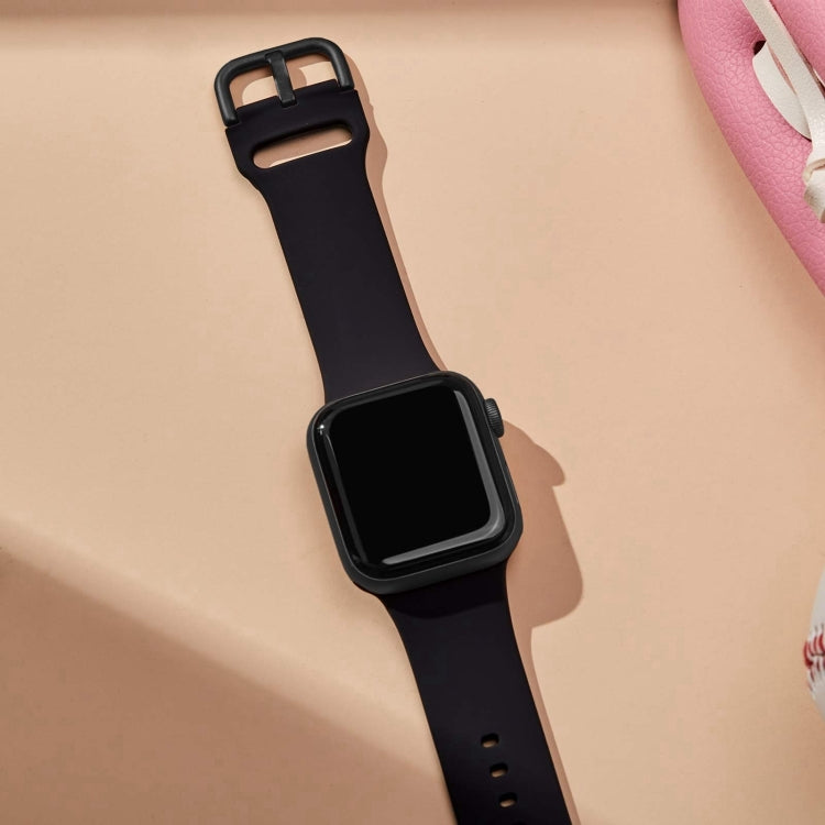 For Apple Watch Series 10 46mm Pin Buckle Silicone Watch Band(Black) - free shipping - PMC TechLife - Order now!