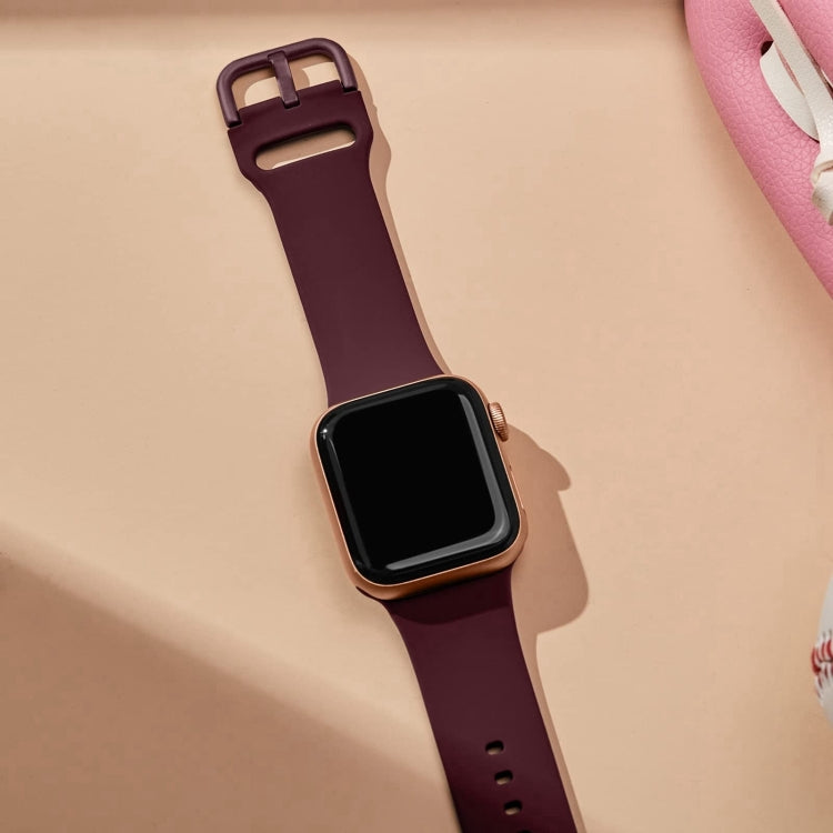 For Apple Watch Series 10 46mm Pin Buckle Silicone Watch Band(Wine Red) - free shipping - PMC TechLife - Order now!
