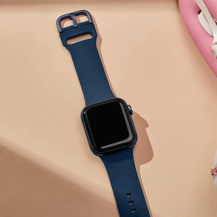 For Apple Watch Series 10 46mm Pin Buckle Silicone Watch Band(Abyss Blue) - free shipping - PMC TechLife - Order now!