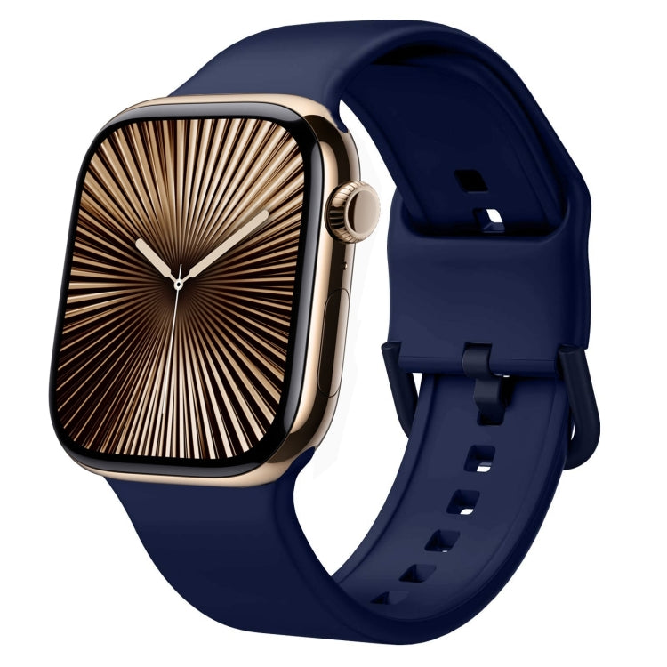 For Apple Watch Series 10 46mm Pin Buckle Silicone Watch Band(Midnight Blue) - free shipping - PMC TechLife - Order now!