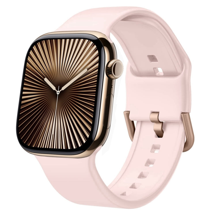 For Apple Watch Series 10 42mm Pin Buckle Silicone Watch Band(Pink Sand) - free shipping - PMC TechLife - Order now!