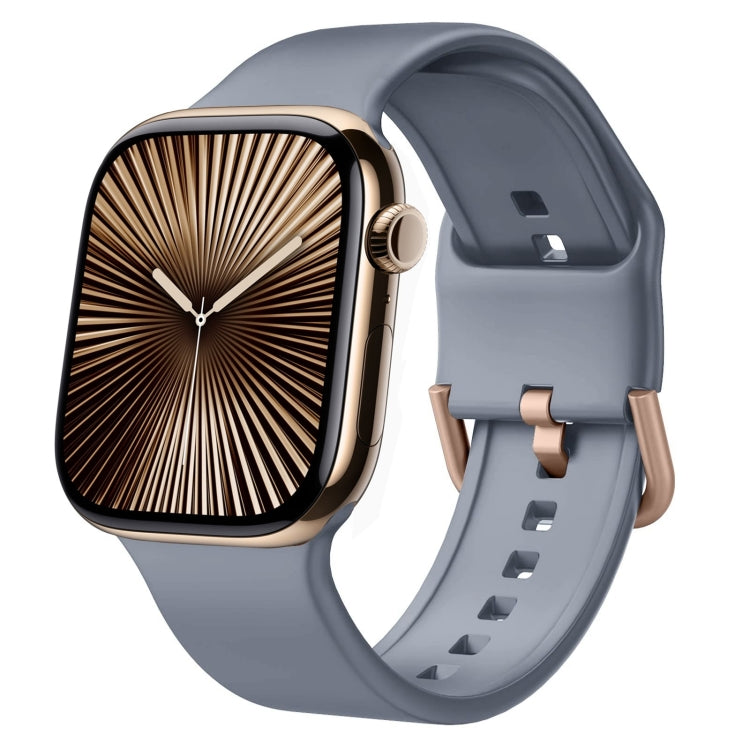 For Apple Watch Series 10 42mm Pin Buckle Silicone Watch Band(Blue Grey) - free shipping - PMC TechLife - Order now!