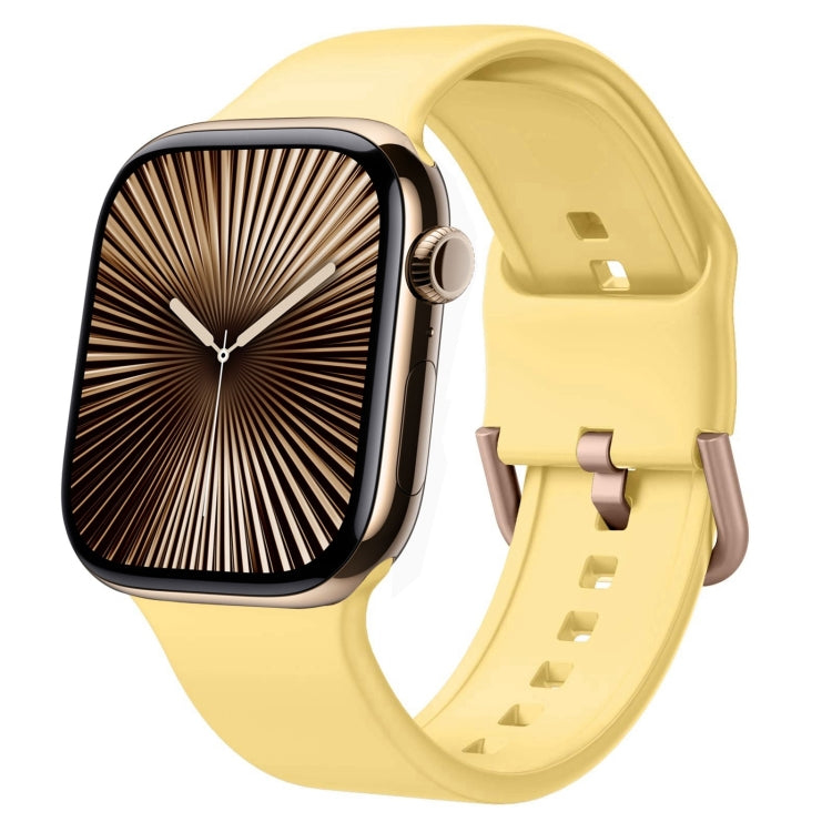For Apple Watch Series 10 42mm Pin Buckle Silicone Watch Band(Yellow) - free shipping - PMC TechLife - Order now!