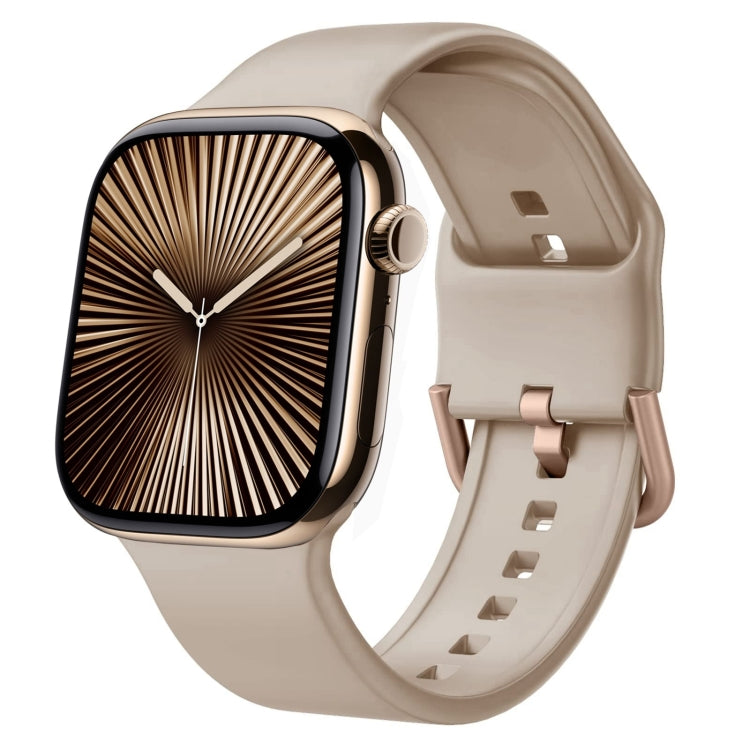 For Apple Watch Series 10 42mm Pin Buckle Silicone Watch Band(Milk Tea) - free shipping - PMC TechLife - Order now!