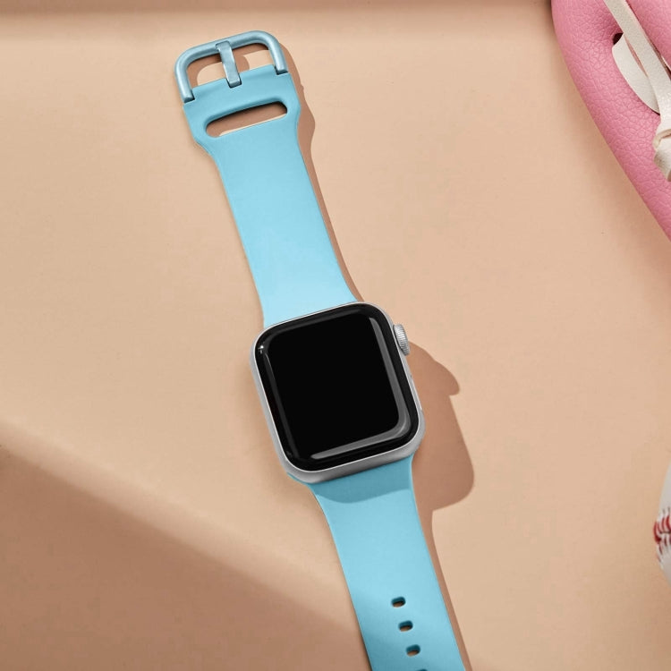 For Apple Watch Series 10 42mm Pin Buckle Silicone Watch Band(Light Blue) - free shipping - PMC TechLife - Order now!