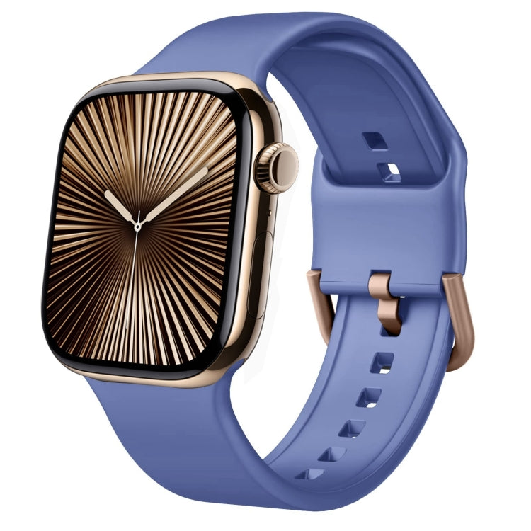 For Apple Watch Series 10 42mm Pin Buckle Silicone Watch Band(Cyan Blue) - free shipping - PMC TechLife - Order now!