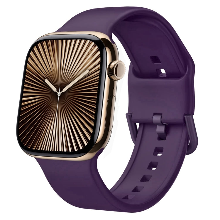 For Apple Watch Series 10 42mm Pin Buckle Silicone Watch Band(Dark Purple) - free shipping - PMC TechLife - Order now!