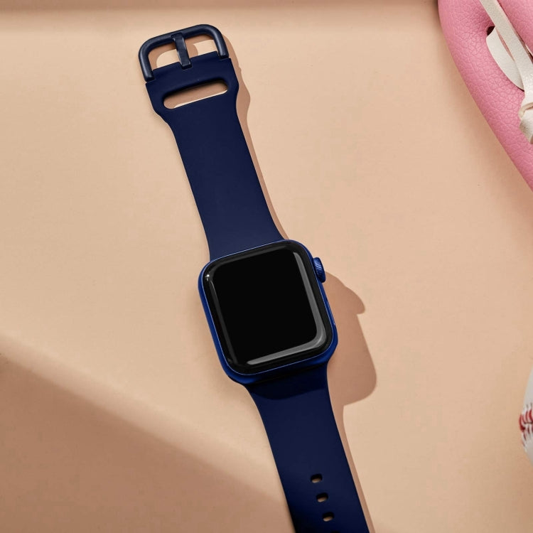 For Apple Watch Series 10 42mm Pin Buckle Silicone Watch Band(Midnight Blue) - free shipping - PMC TechLife - Order now!