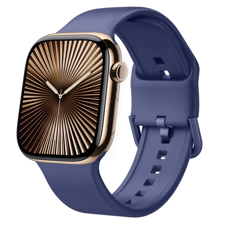 For Apple Watch Series 10 42mm Pin Buckle Silicone Watch Band(Violet Gray) - free shipping - PMC TechLife - Order now!