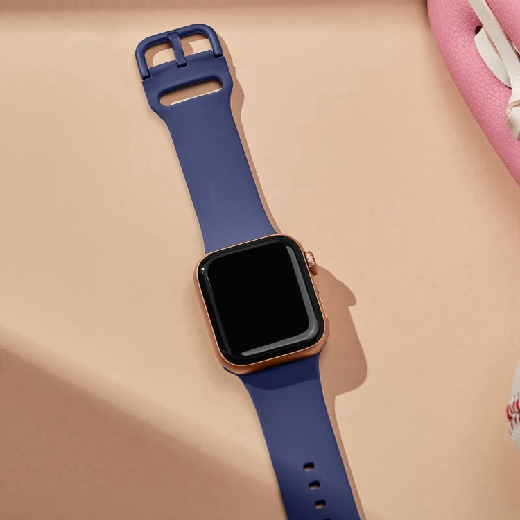 For Apple Watch Series 10 42mm Pin Buckle Silicone Watch Band(Violet Gray) - free shipping - PMC TechLife - Order now!