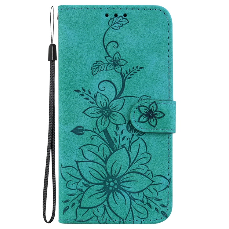 For Tecno Spark 20 Pro+ 4G Lily Embossed Leather Phone Case(Green) - Tecno Cases by PMC TechLife | Online Shopping South Africa | PMC TechLife | Buy Now Pay Later Mobicred