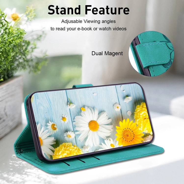 For Tecno Spark 20 Pro+ 4G Lily Embossed Leather Phone Case(Green) - Tecno Cases by PMC TechLife | Online Shopping South Africa | PMC TechLife | Buy Now Pay Later Mobicred