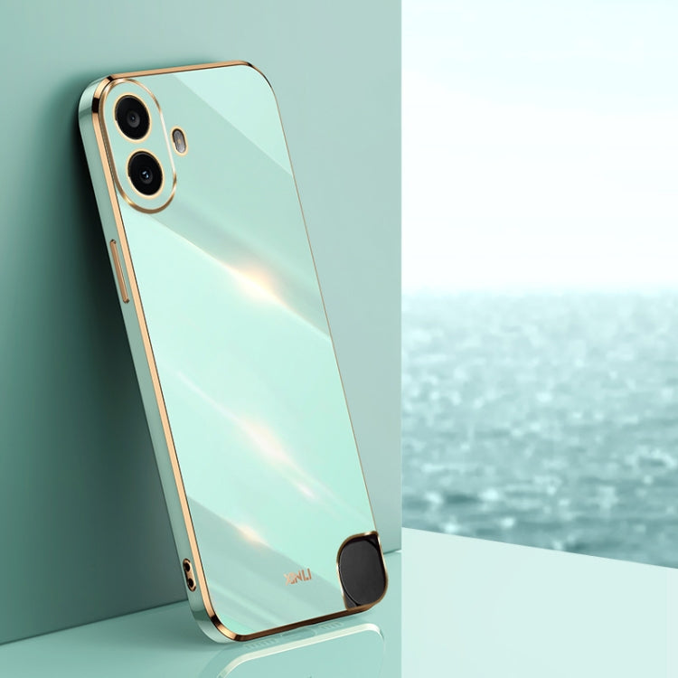 For Nothing CMF Phone 1 XINLI Straight Edge 6D Electroplate TPU Phone Case(Mint Green) - Nothing Cases by XINLI | Online Shopping South Africa | PMC Jewellery | Buy Now Pay Later Mobicred