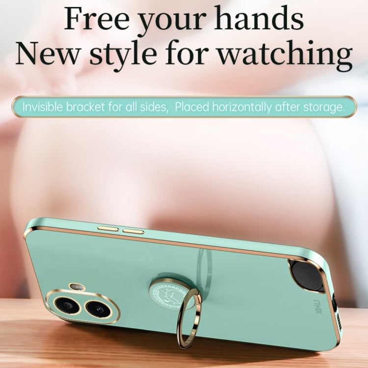 For Nothing CMF Phone 1 XINLI Straight 6D Plating Gold Edge TPU Shockproof Case with Ring Holder(Cherry Purple) - More Brand by XINLI | Online Shopping South Africa | PMC Jewellery | Buy Now Pay Later Mobicred