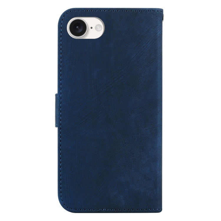 For iPhone 16e Little Tiger Embossed Leather Phone Case(Dark Blue) - iPhone 16e Cases by PMC TechLife | Online Shopping South Africa | PMC TechLife | Buy Now Pay Later Mobicred