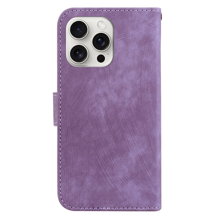 For iPhone 16 Pro Little Tiger Embossed Leather Phone Case(Purple) - iPhone 16 Pro Cases by PMC TechLife | Online Shopping South Africa | PMC TechLife | Buy Now Pay Later Mobicred