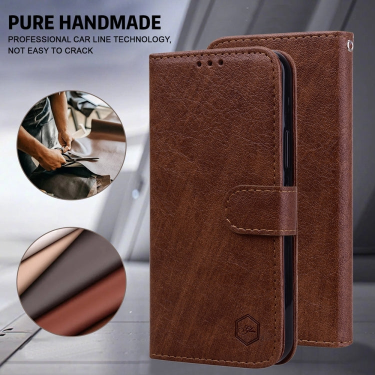 For Google Pixel 9 Skin Feeling Oil Leather Texture PU + TPU Phone Case(Brown) - Google Cases by PMC TechLife | Online Shopping South Africa | PMC TechLife | Buy Now Pay Later Mobicred
