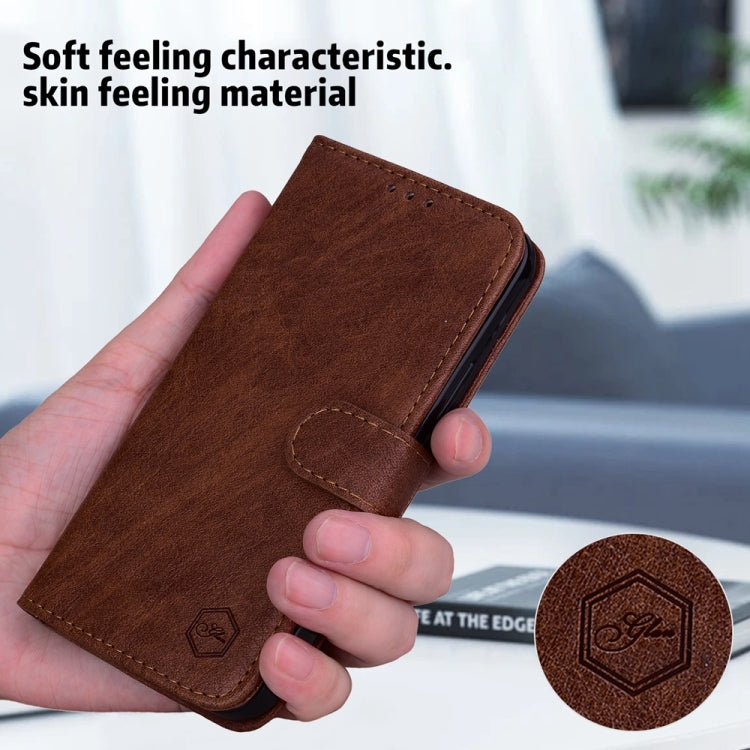 For Google Pixel 9 Skin Feeling Oil Leather Texture PU + TPU Phone Case(Brown) - Google Cases by PMC TechLife | Online Shopping South Africa | PMC TechLife | Buy Now Pay Later Mobicred