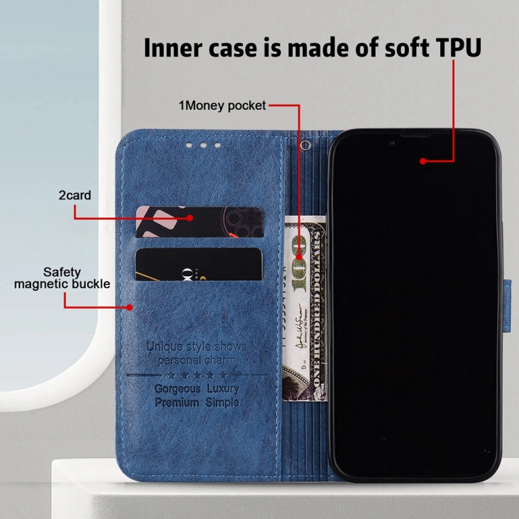 For Google Pixel 9 Pro Skin Feeling Oil Leather Texture PU + TPU Phone Case(Dark Blue) - Google Cases by PMC TechLife | Online Shopping South Africa | PMC TechLife | Buy Now Pay Later Mobicred