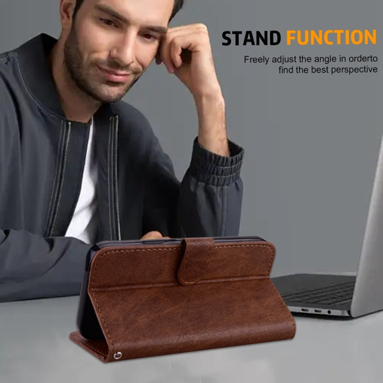 For Google Pixel 9 Pro Skin Feeling Oil Leather Texture PU + TPU Phone Case(Brown) - Google Cases by PMC TechLife | Online Shopping South Africa | PMC TechLife | Buy Now Pay Later Mobicred