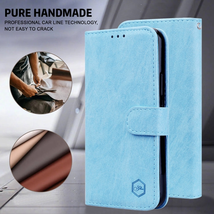 For Google Pixel 9 Pro Skin Feeling Oil Leather Texture PU + TPU Phone Case(Light Blue) - Google Cases by PMC TechLife | Online Shopping South Africa | PMC TechLife | Buy Now Pay Later Mobicred