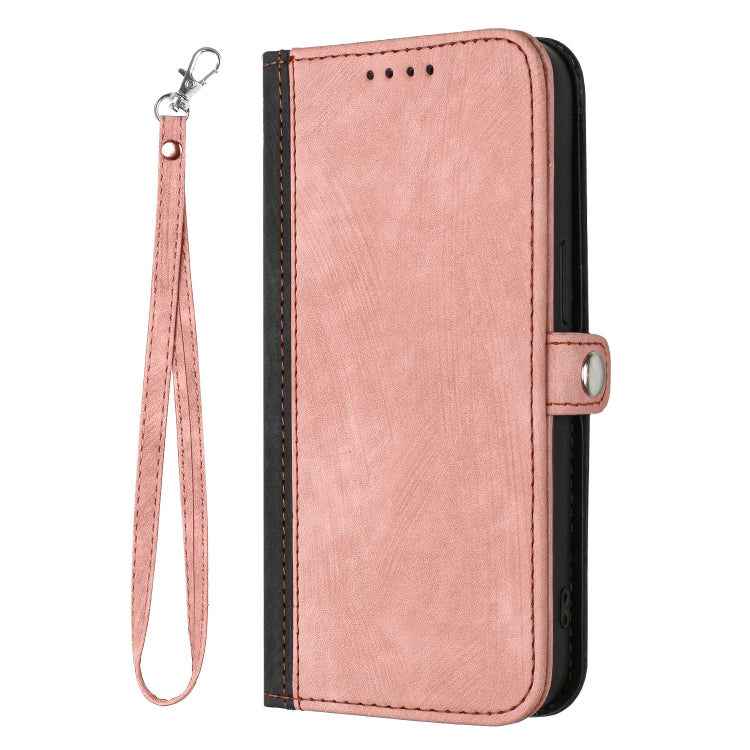 For iPhone 16e Side Buckle Double Fold Hand Strap Leather Phone Case(Pink) - iPhone 16e Cases by PMC TechLife | Online Shopping South Africa | PMC TechLife | Buy Now Pay Later Mobicred