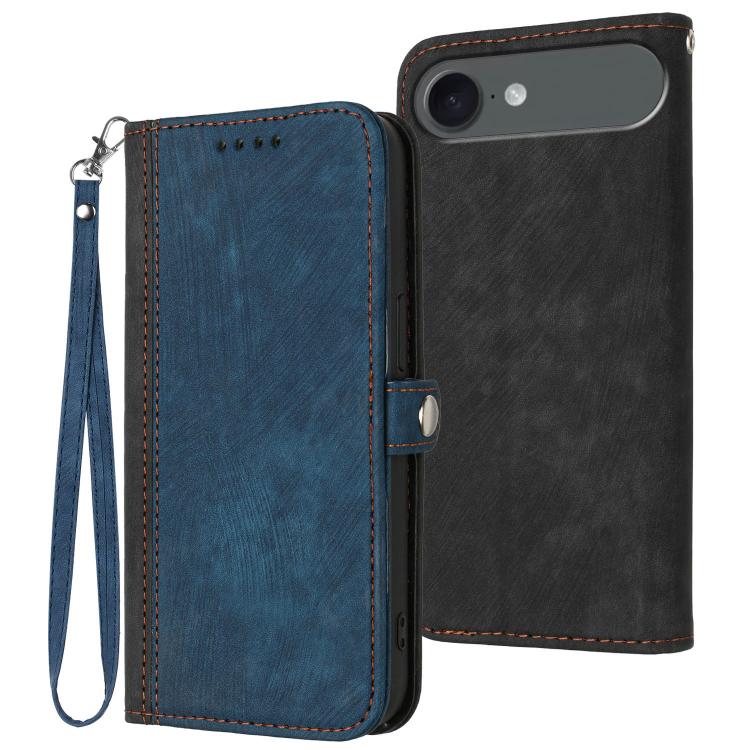 For iPhone 17 Air Side Buckle Double Fold Hand Strap Leather Phone Case(Royal) - free shipping - PMc TechLife - Order now!