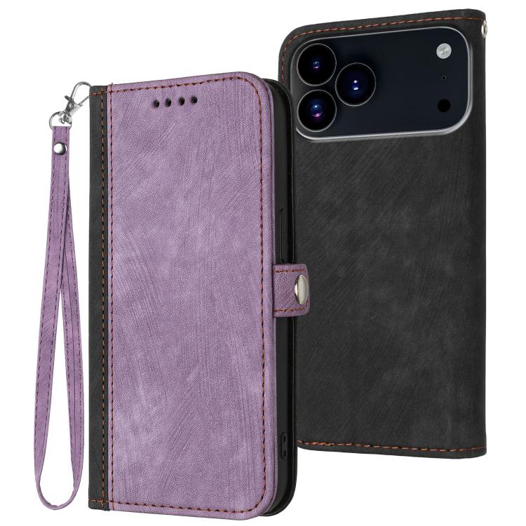 For iPhone 17 Pro Side Buckle Double Fold Hand Strap Leather Phone Case(Purple) - free shipping - PMc TechLife - Order now!