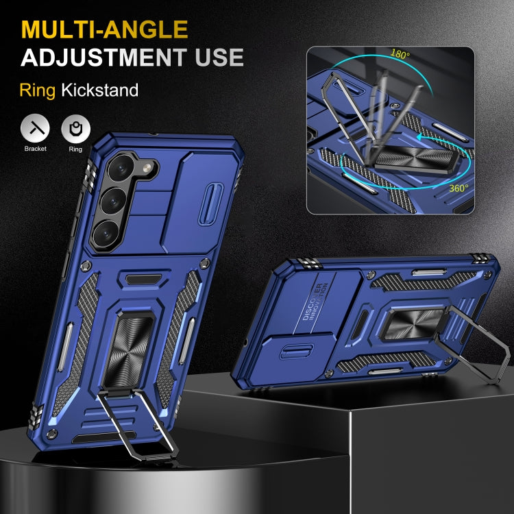 For Samsung Galaxy S24 5G Armor PC + TPU Camera Shield Phone Case(Navy Blue) - Galaxy S24 5G Cases by PMC TechLife | Online Shopping South Africa | PMC TechLife