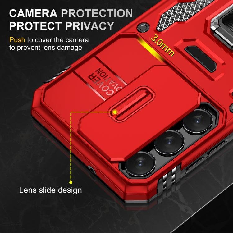 For Samsung Galaxy S24 5G Armor PC + TPU Camera Shield Phone Case(Red) - Galaxy S24 5G Cases by PMC TechLife | Online Shopping South Africa | PMC TechLife