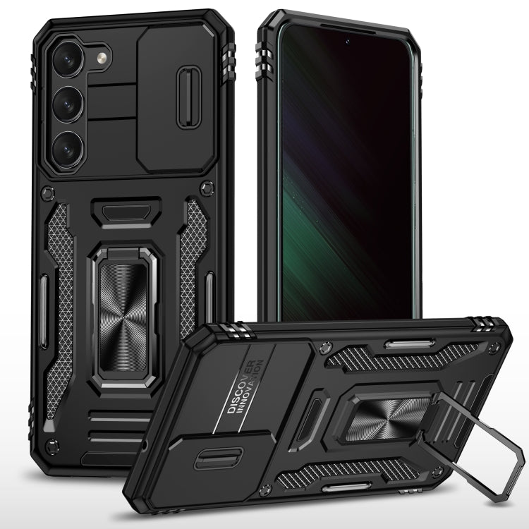 For Samsung Galaxy S24+ 5G Armor PC + TPU Camera Shield Phone Case(Black) - free shipping - PMC TechLife - Order now!