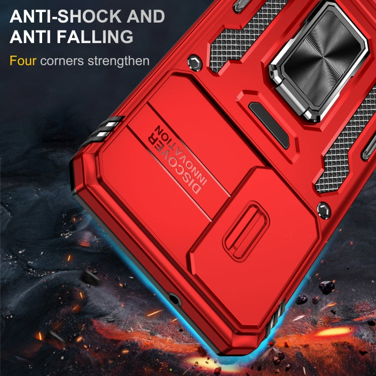 For Samsung Galaxy S24+ 5G Armor PC + TPU Camera Shield Phone Case(Red) - Galaxy S24+ 5G Cases by PMC TechLife | Online Shopping South Africa | PMC TechLife