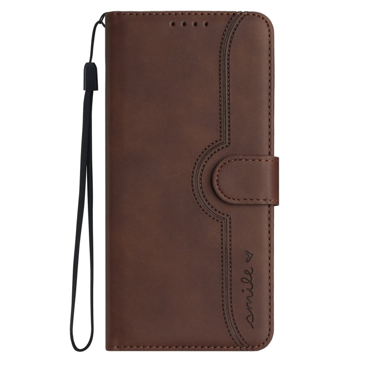 For Huawei Pura 70 Heart Pattern Skin Feel Leather Phone Case(Brown) - free shipping - PMC Jewellery - Order now!