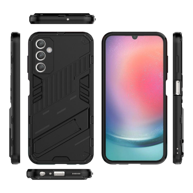For Samsung Galaxy A25 5G Punk Armor 2 in 1 PC + TPU Shockproof Phone Case with Invisible Holder(Black) - Galaxy Phone Cases by PMC TechLife | Online Shopping South Africa | PMC TechLife