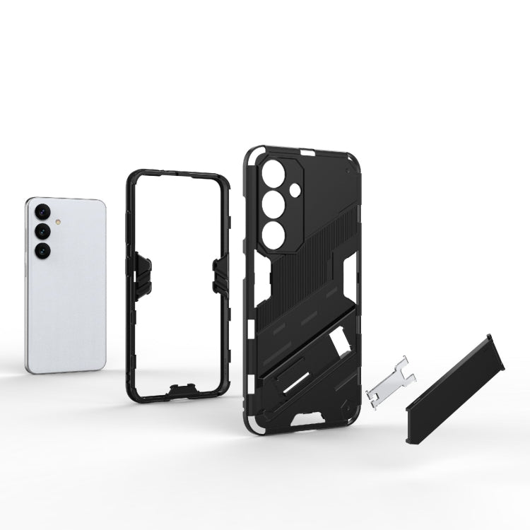 For Samsung Galaxy S24 5G Punk Armor 2 in 1 PC + TPU Shockproof Phone Case with Invisible Holder(Grey) - Galaxy S24 5G Cases by PMC TechLife | Online Shopping South Africa | PMC TechLife | Buy Now Pay Later Mobicred