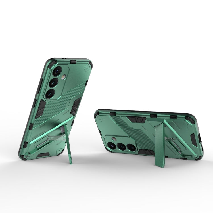 For Samsung Galaxy S24 5G Punk Armor 2 in 1 PC + TPU Shockproof Phone Case with Invisible Holder(Green) - Galaxy S24 5G Cases by PMC TechLife | Online Shopping South Africa | PMC TechLife