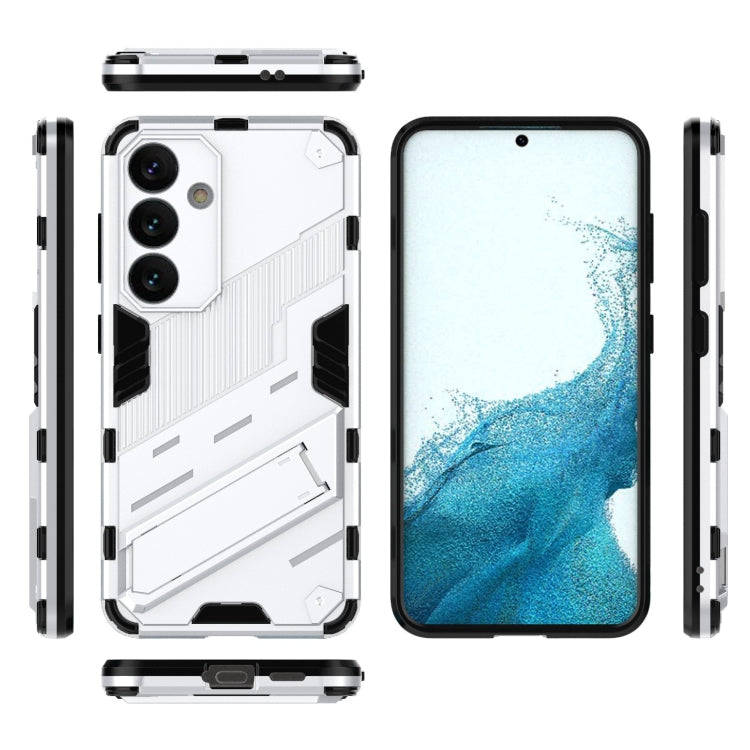For Samsung Galaxy S24 5G Punk Armor 2 in 1 PC + TPU Shockproof Phone Case with Invisible Holder(White) - Galaxy S24 5G Cases by PMC TechLife | Online Shopping South Africa | PMC TechLife