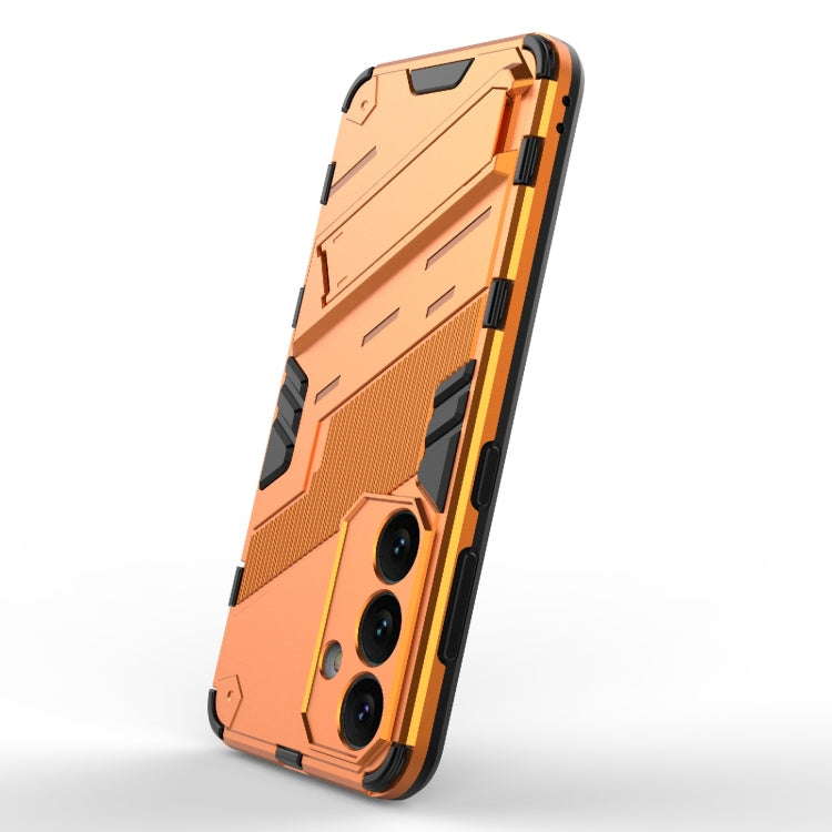 For Samsung Galaxy S24 5G Punk Armor 2 in 1 PC + TPU Shockproof Phone Case with Invisible Holder(Orange) - Galaxy S24 5G Cases by PMC TechLife | Online Shopping South Africa | PMC TechLife