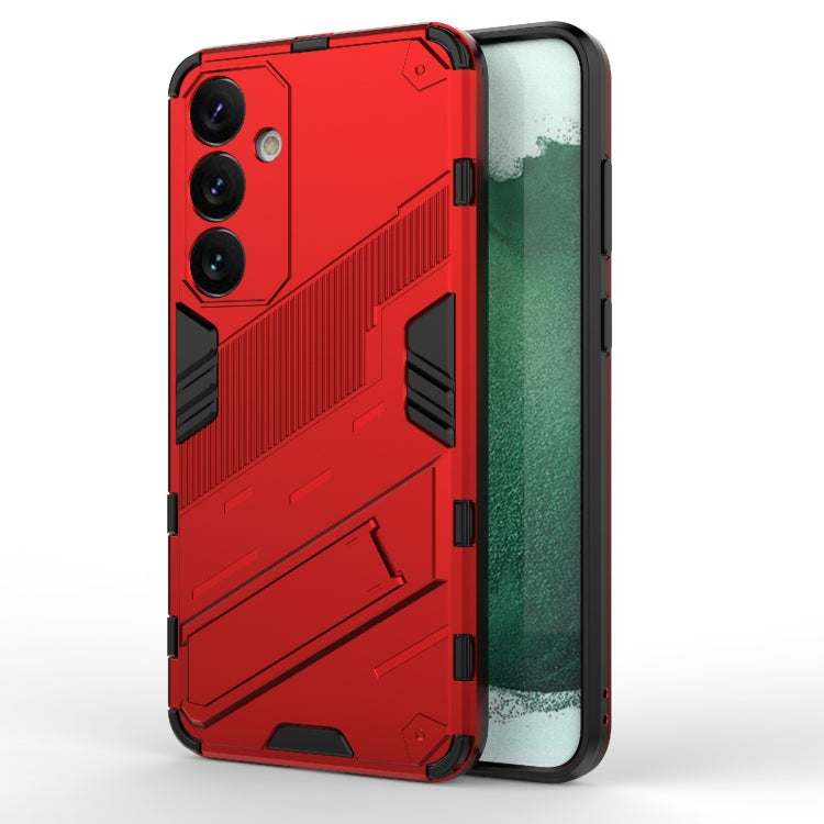 For Samsung Galaxy S24+ 5G Punk Armor 2 in 1 PC + TPU Shockproof Phone Case with Invisible Holder(Red) - Galaxy S24+ 5G Cases by PMC TechLife | Online Shopping South Africa | PMC TechLife